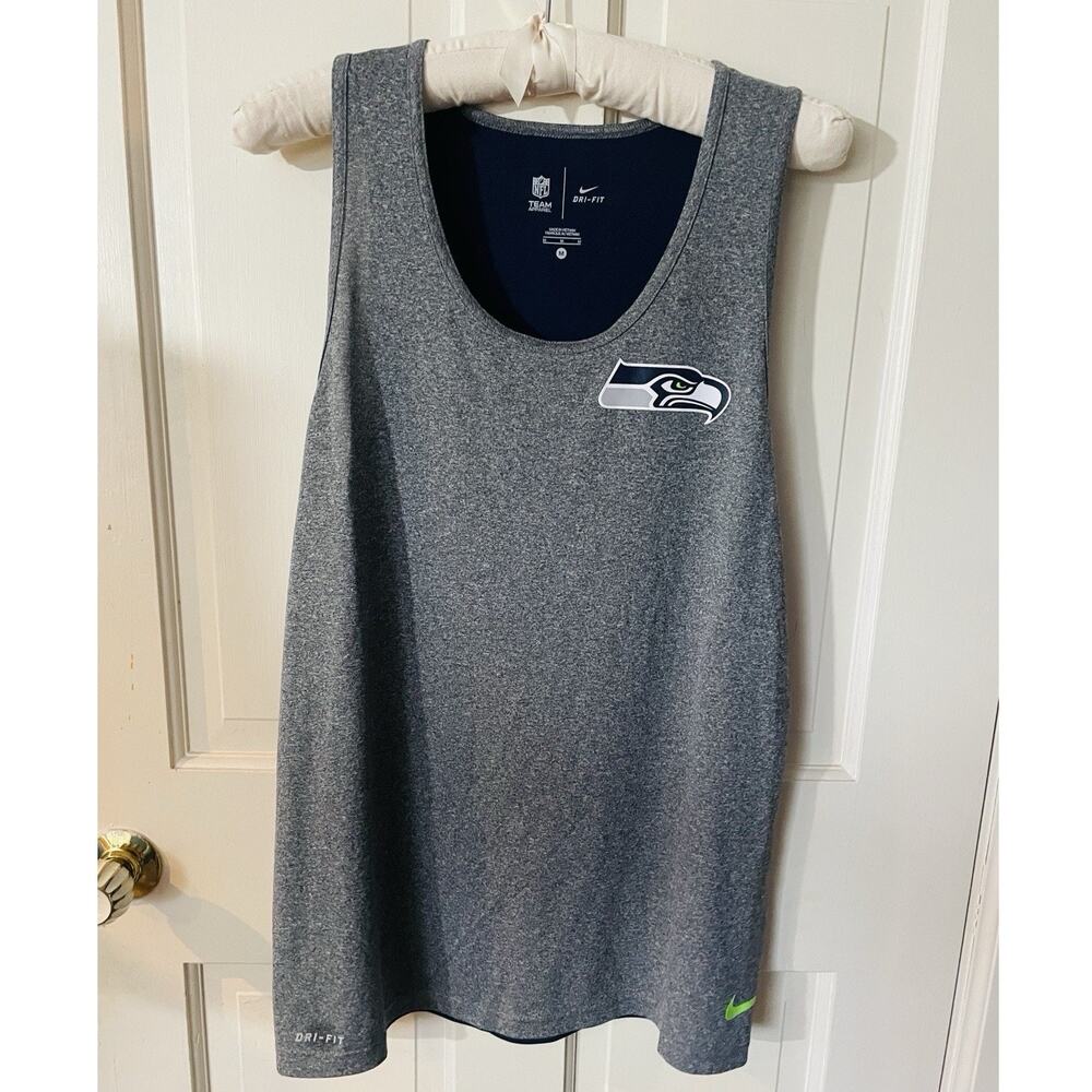 Nike Seattle Seahawks NFL Men's Tank Top M Gray Navy Blue Sleeveless NWT